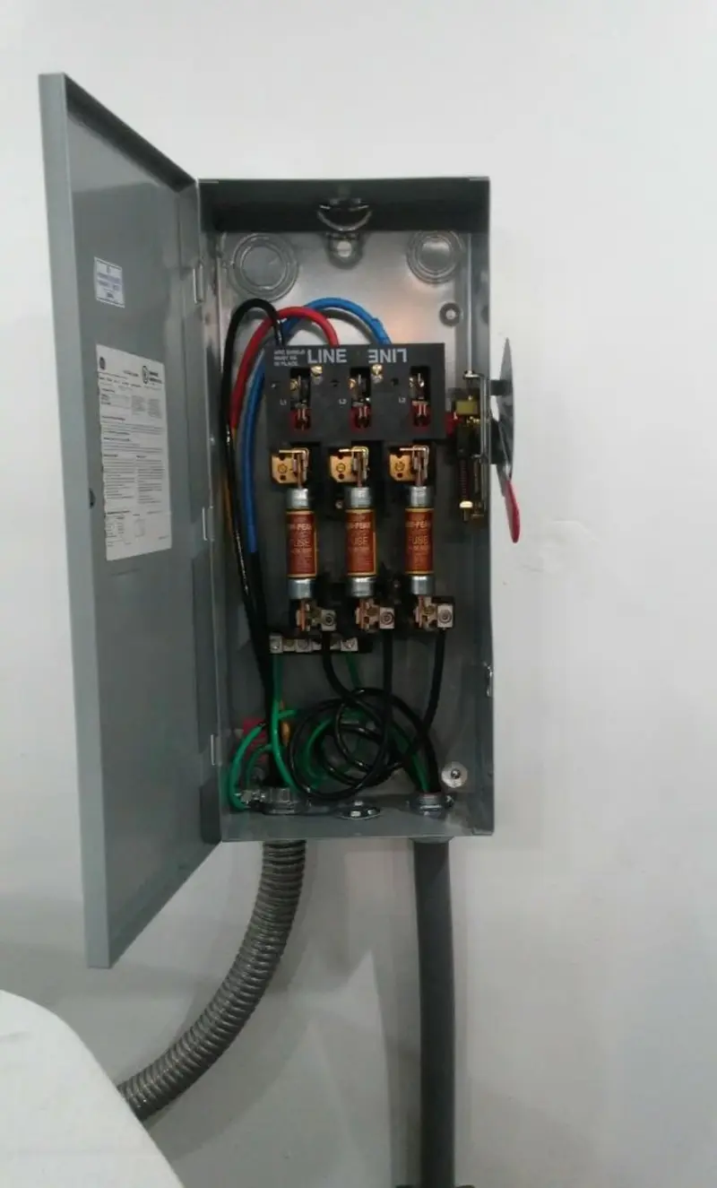 Three-phase disconnect switch installed for Electrical Wiring & Rewiring in Aubrey